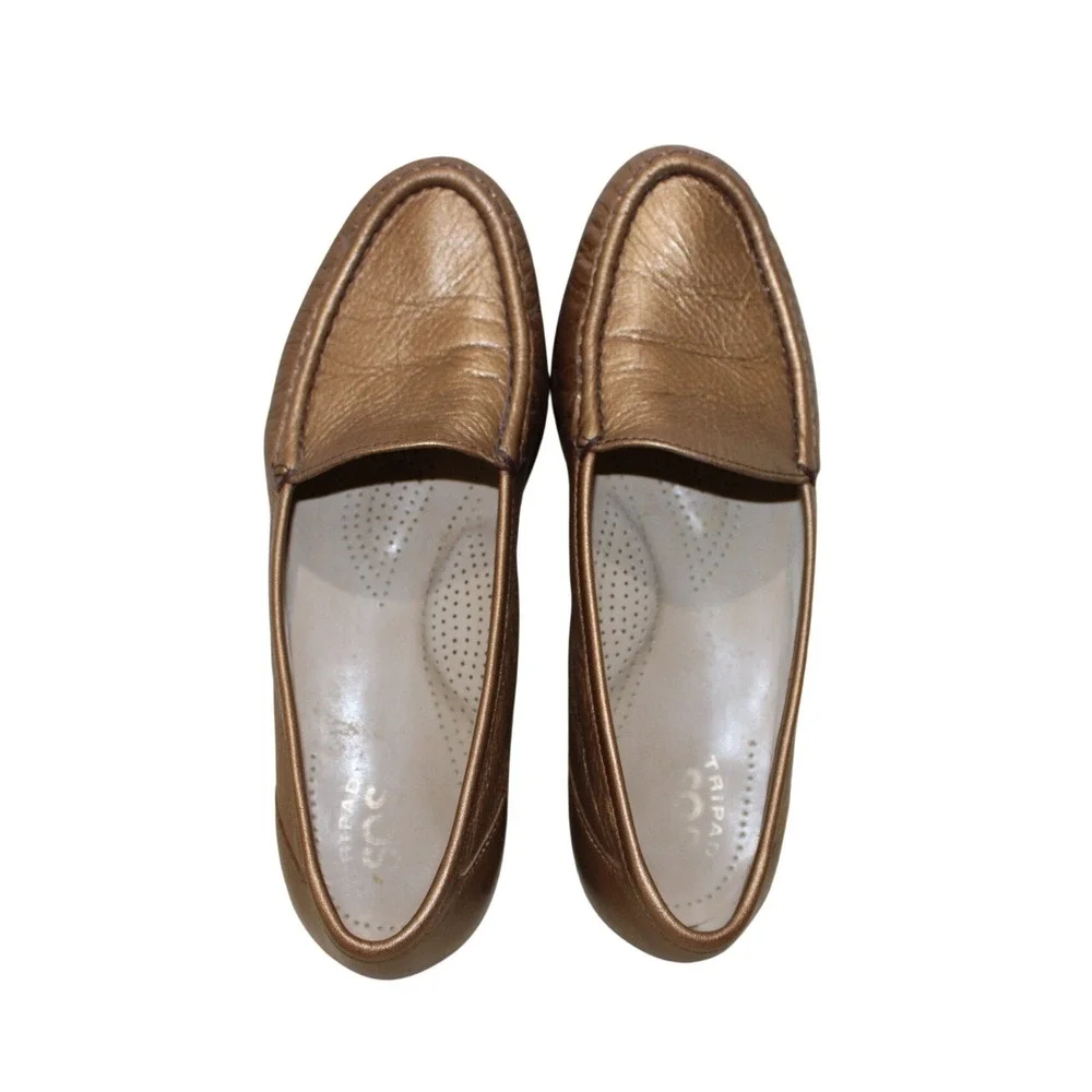 SAS Women's‎ Simplify Moc Toe Loafers Metallic Bronze 7 Leather Casual Walking